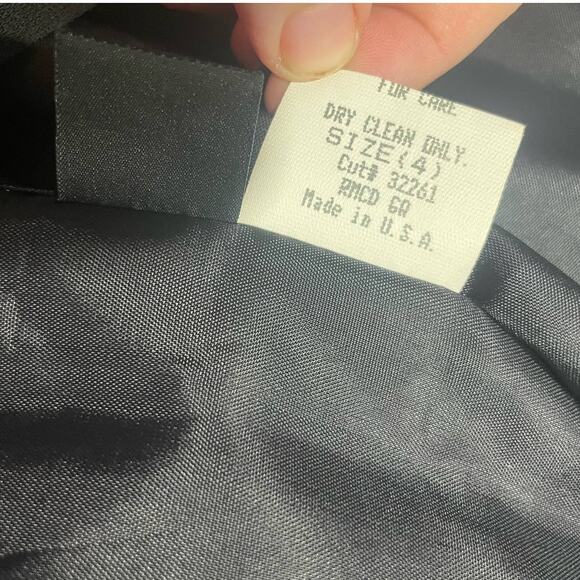 Vtg Laundry Shelli Segal Maxi Dress 4 Bow Open Back High Slit Satin Gown Black - Picture 12 of 13